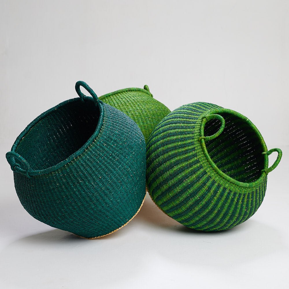 Colourful Bolga Pot Baskets - Woven Worldwide