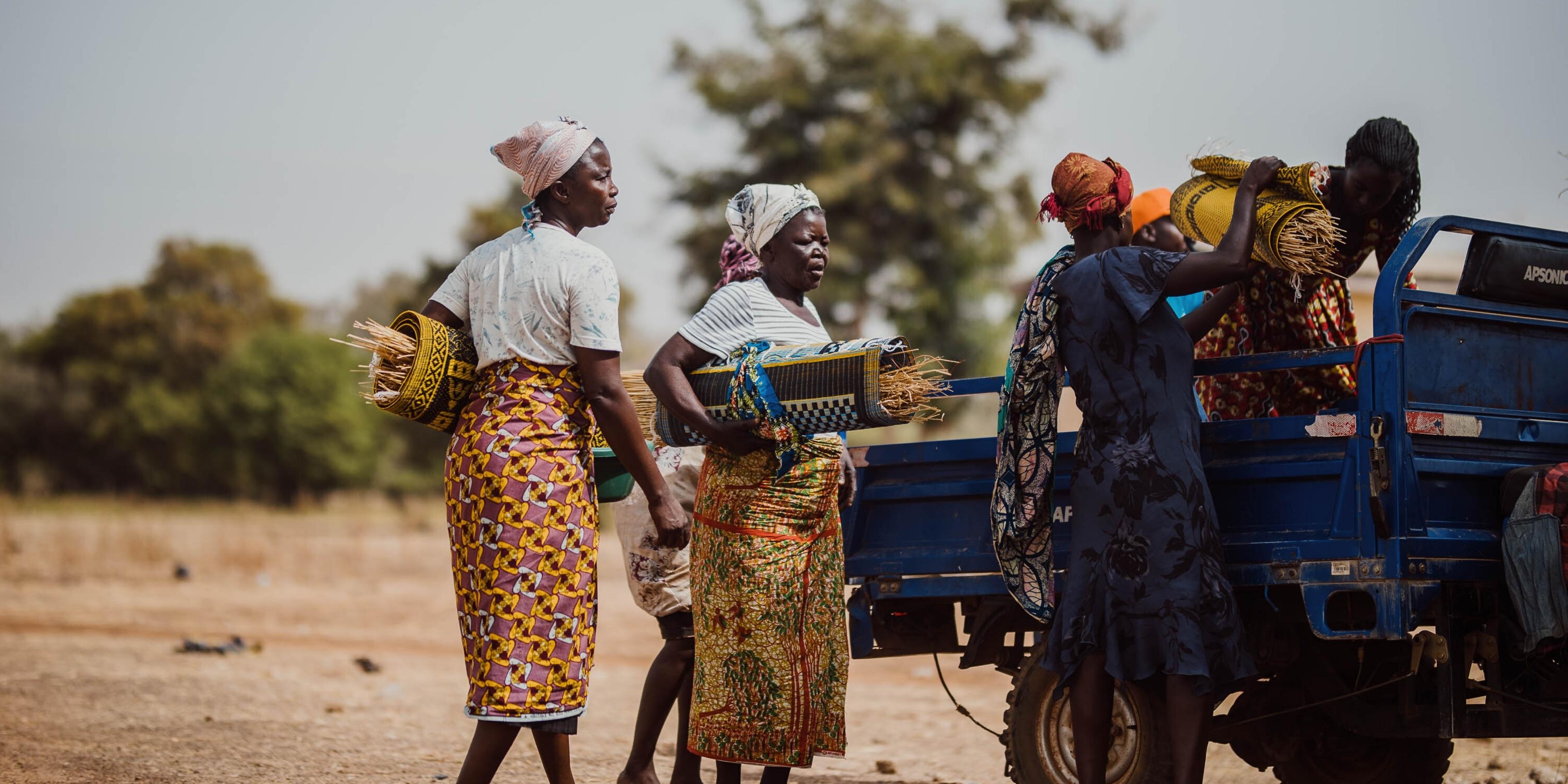 basket weavers in Bolgatanga, Ghana