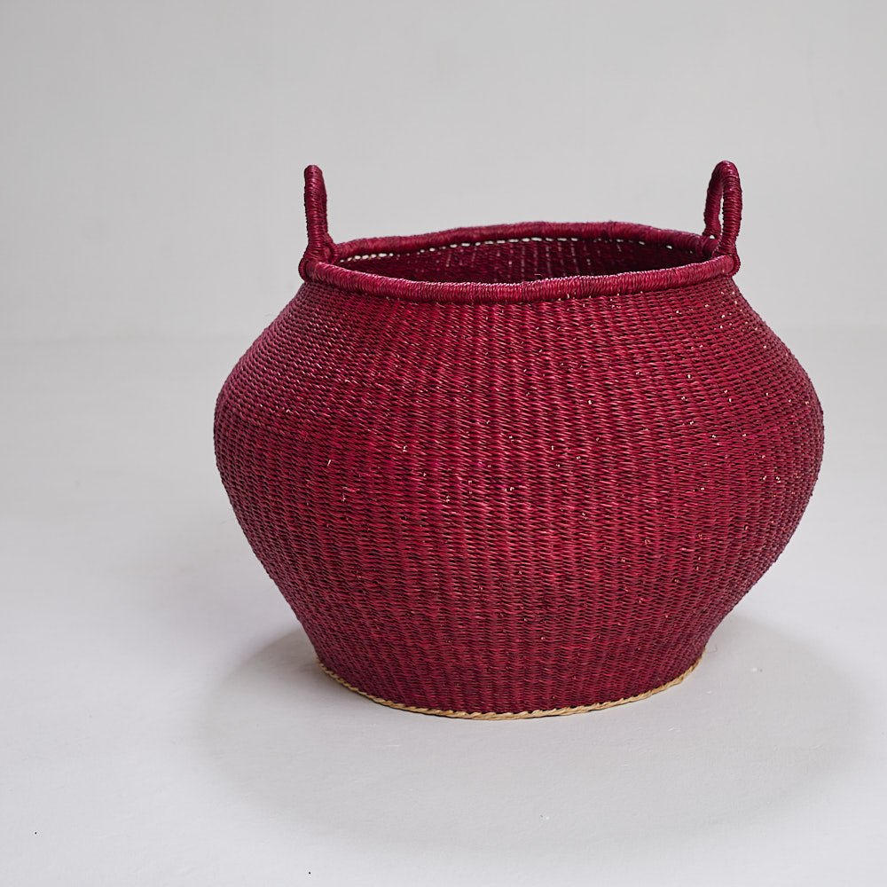 Mulberry Bolga Pot Basket - Woven Worldwide
