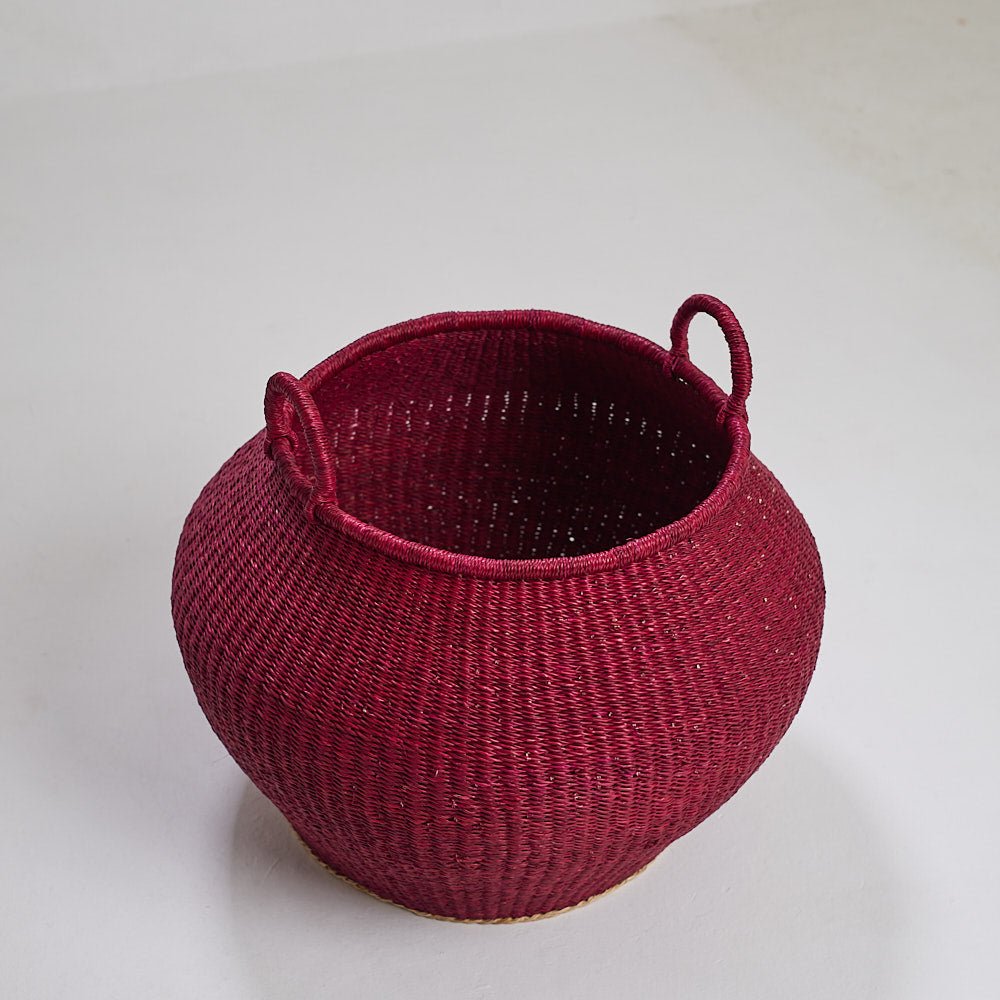 Mulberry Bolga Pot Basket - Woven Worldwide