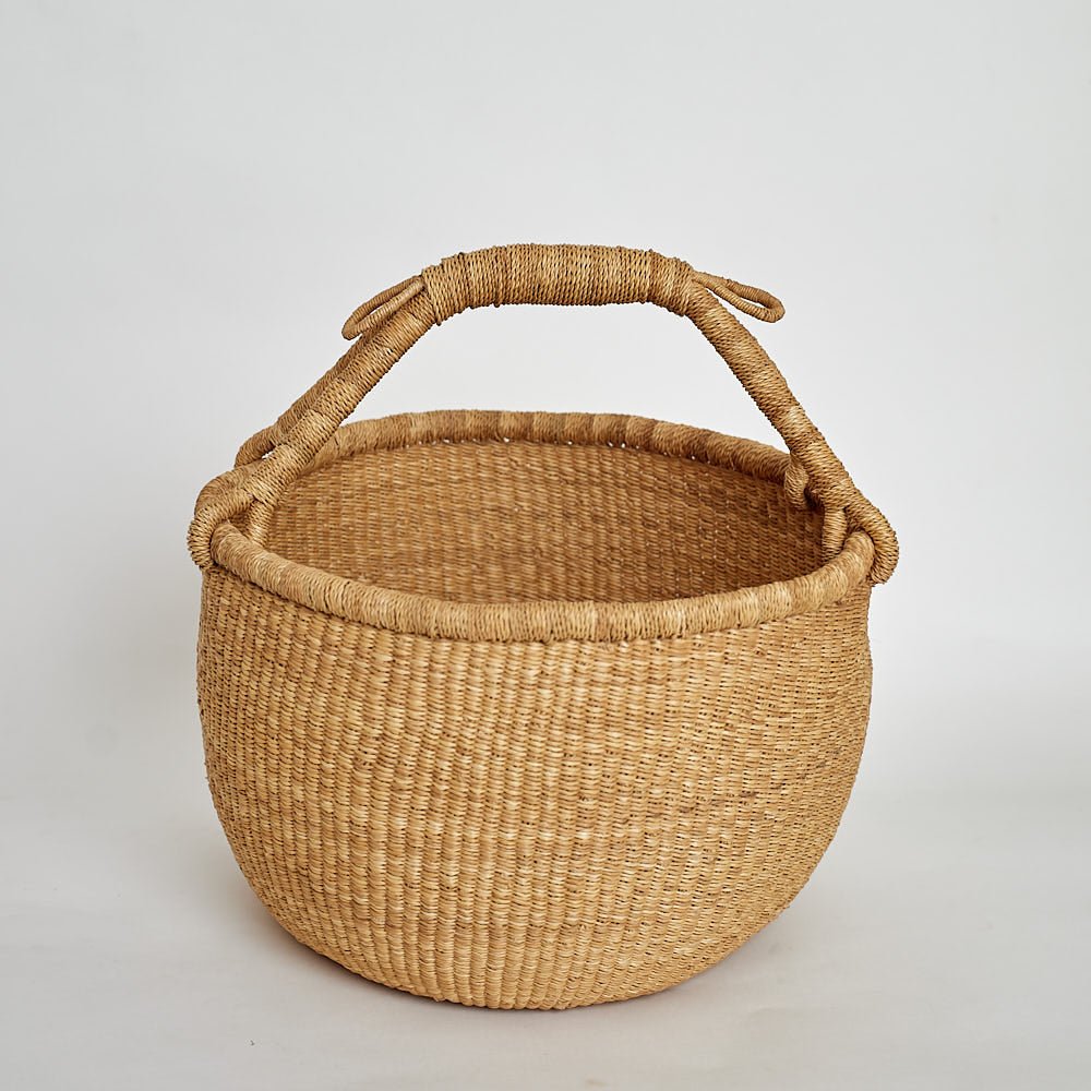 Round Bolga Market Basket - Woven Worldwide