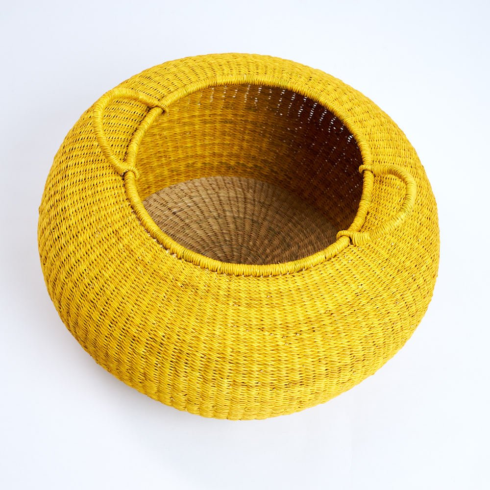 Sunflower Bolga Pot Basket - Woven Worldwide