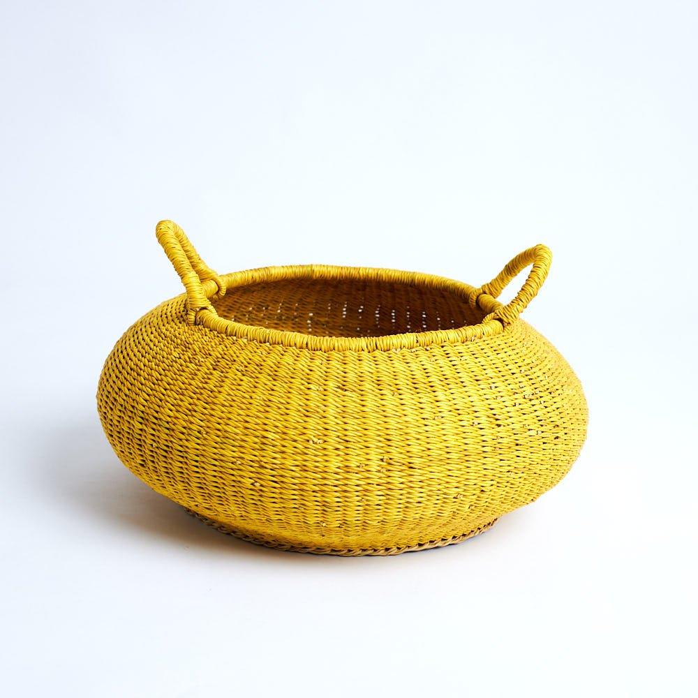 Sunflower Bolga Pot Basket - Woven Worldwide