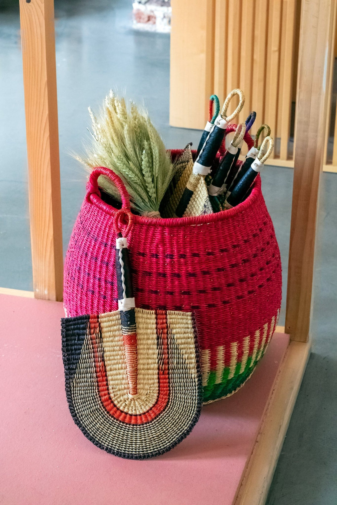 Bolga Watermelon Pot Basket - Woven Worldwide