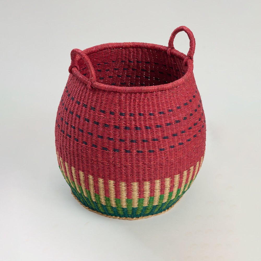 Bolga Watermelon Pot Basket - Woven Worldwide