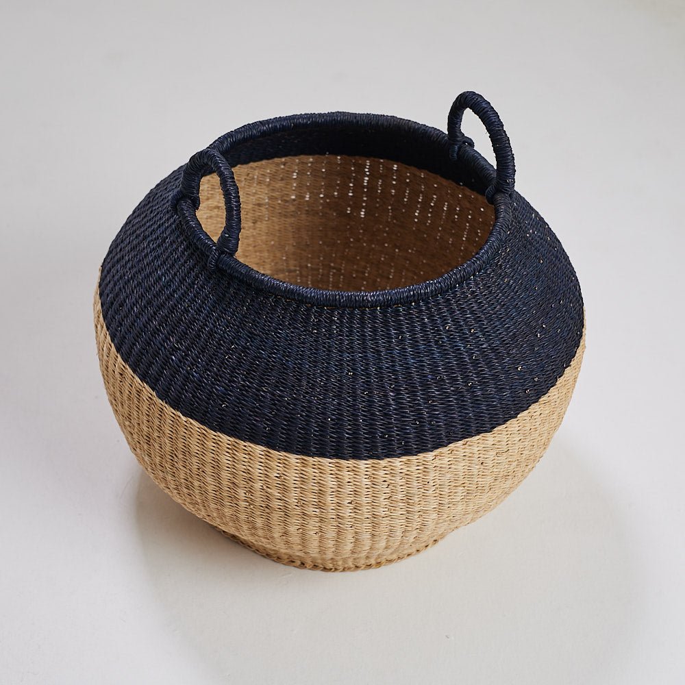 Colour Block Bolga Pot Basket - Woven Worldwide