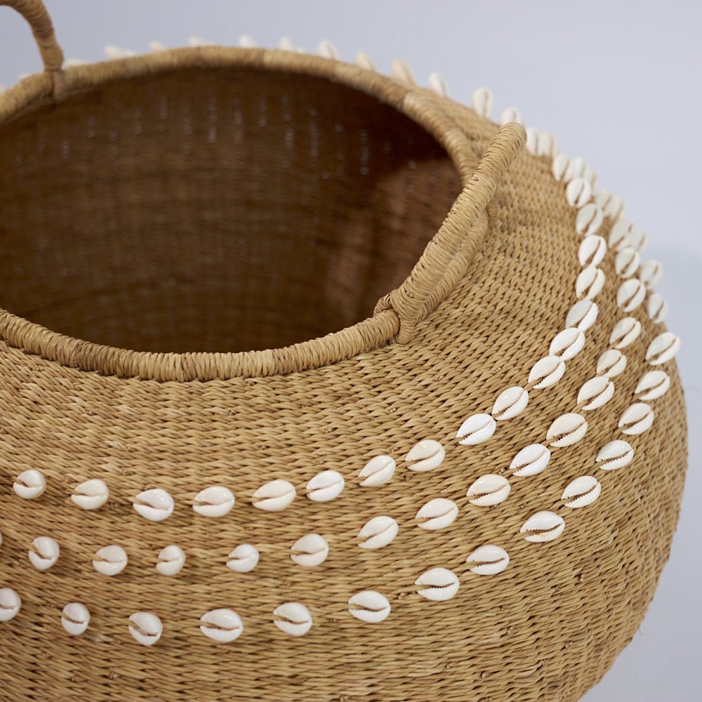 Cowrie Bolga Pot Basket - Woven Worldwide