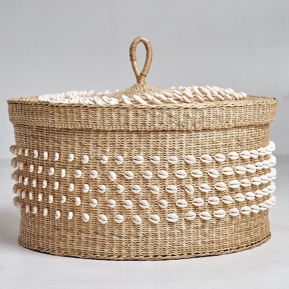 Cowrie Shell Gift Basket - Woven Worldwide