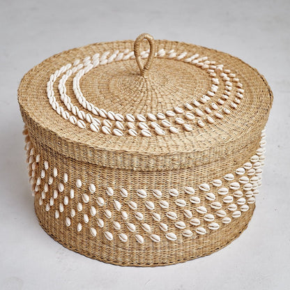 Cowrie Shell Gift Basket - Woven Worldwide