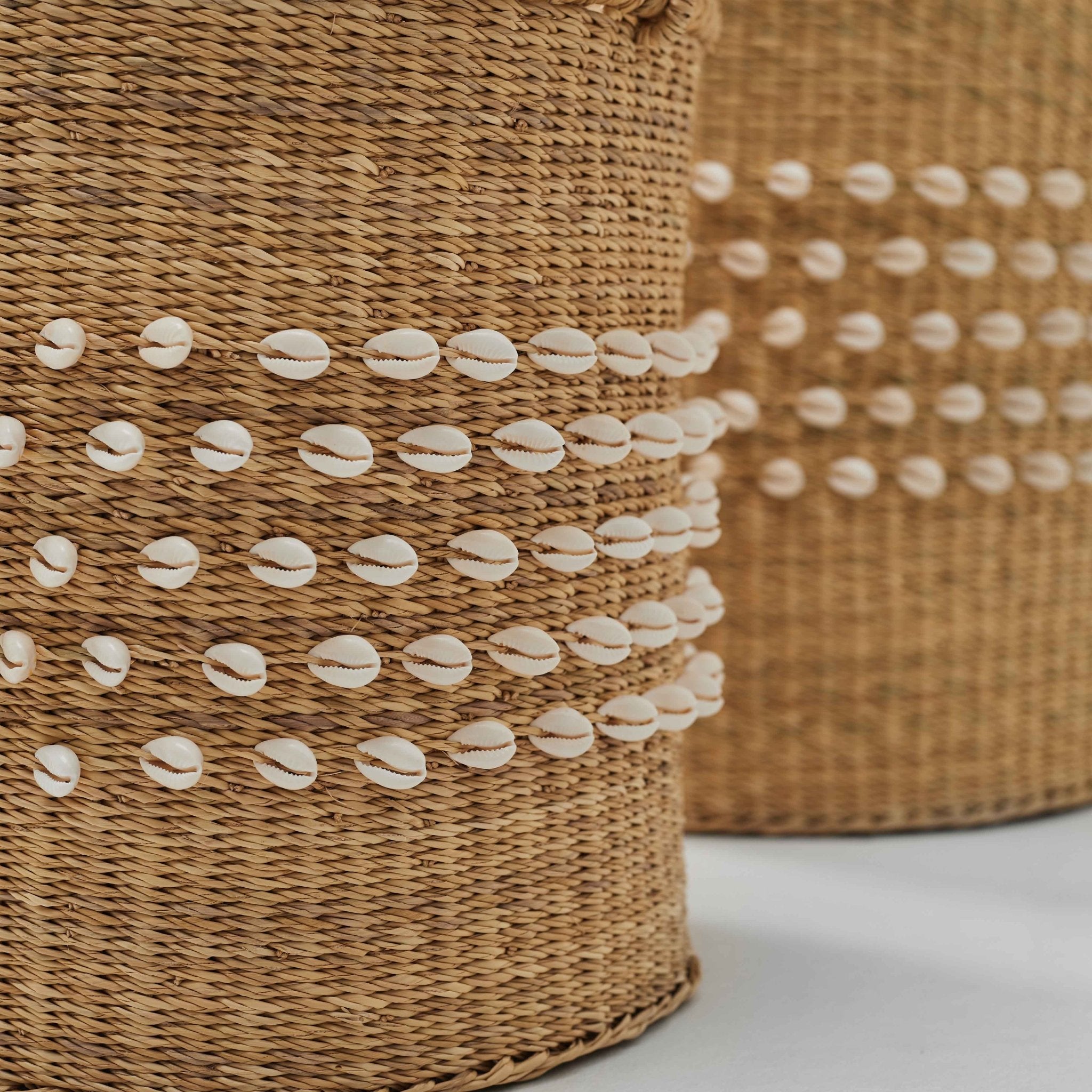 Cowrie Shell Storage Basket™ Twin Set - Woven Worldwide