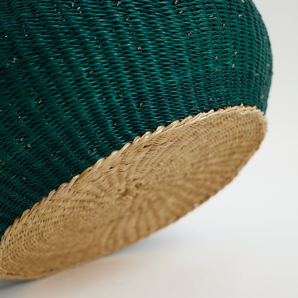Green Bolga Pot Basket - Woven Worldwide