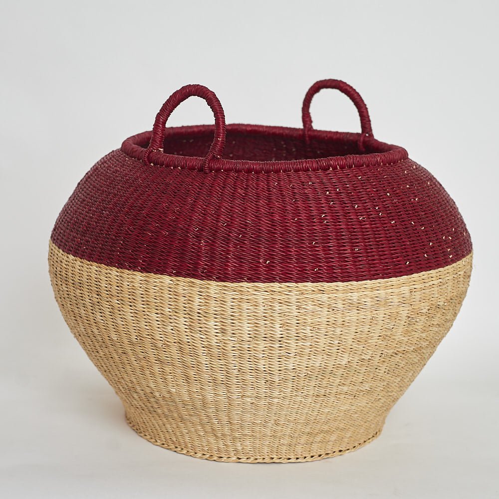 Hibiscus Bolga Pot Basket - Woven Worldwide