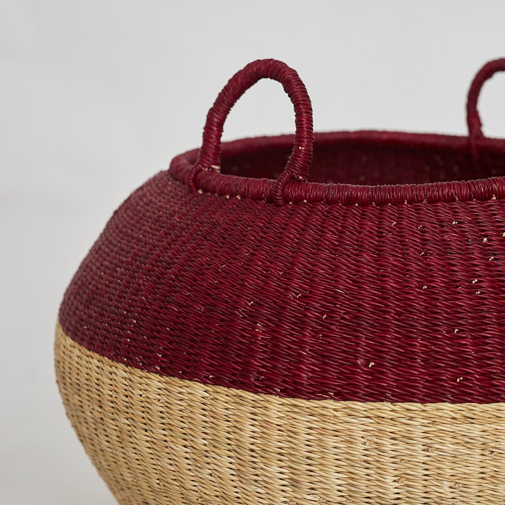 Hibiscus Bolga Pot Basket - Woven Worldwide