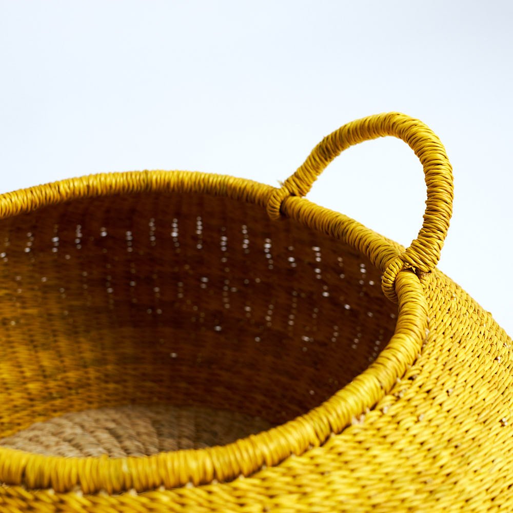 Sunflower Bolga Pot Basket - Woven Worldwide