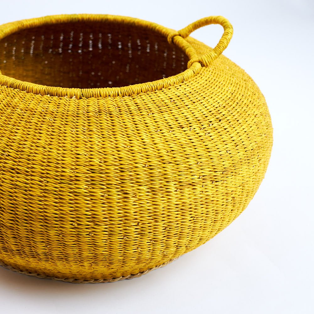 Sunflower Bolga Pot Basket - Woven Worldwide