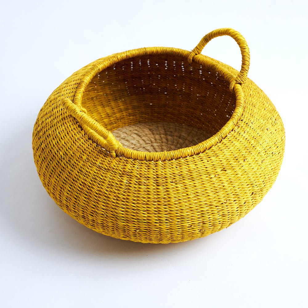 Sunflower Bolga Pot Basket - Woven Worldwide