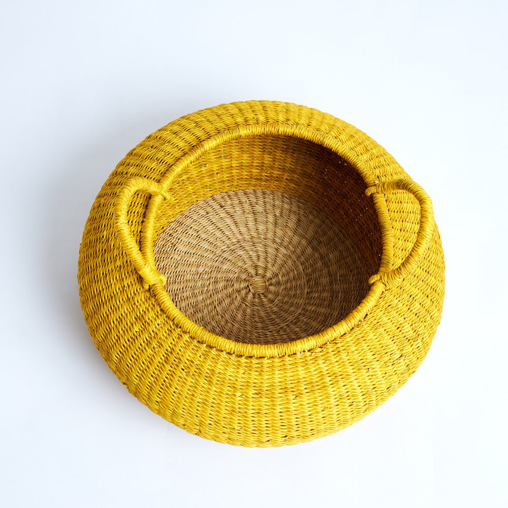 Sunflower Bolga Pot Basket - Woven Worldwide