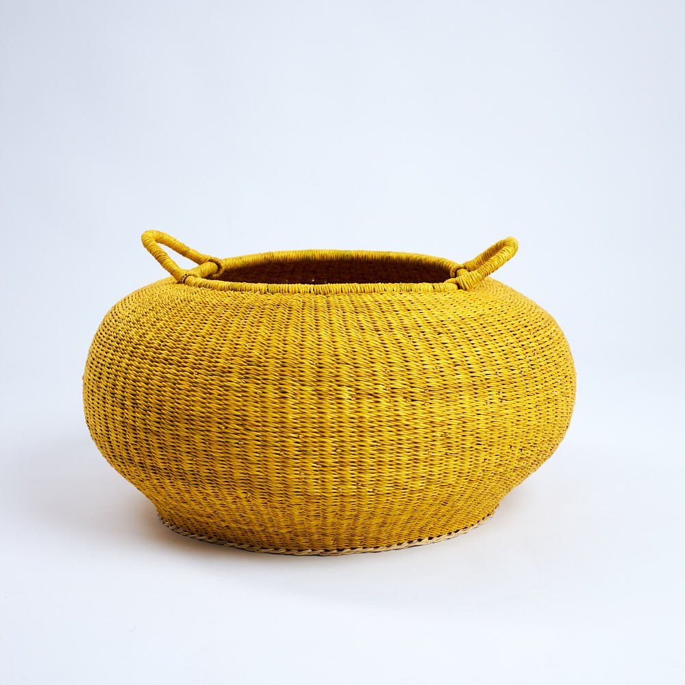 Sunflower Bolga Pot Basket - Woven Worldwide